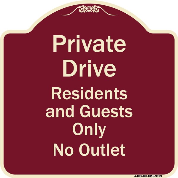 Designer Series-Private Drive Residents And Guests Only No Outlet, 18" H, BU-1818-9929
